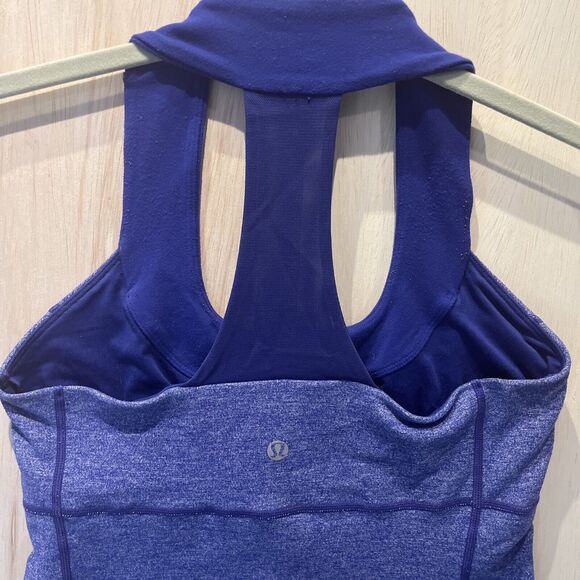 Lululemon Women's Scoop Neck Racerback Tank Top shirt blue Size 6 work out - Picture 5 of 7